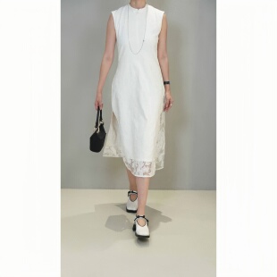 上玄月 重磅进口静奢风新中式提花白色旗袍连衣裙