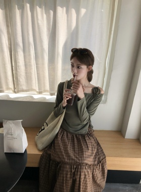 soolrok 松未韵一 慵懒周末 两色系带打底衫女收腰显瘦内搭上衣