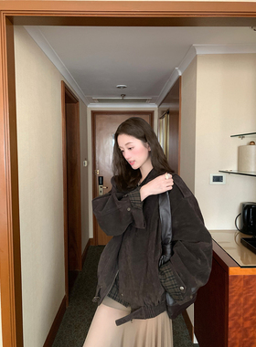 soolrok 松未韵一 西部巴尔赛 美拉德休闲复古秋季翻领夹克上衣