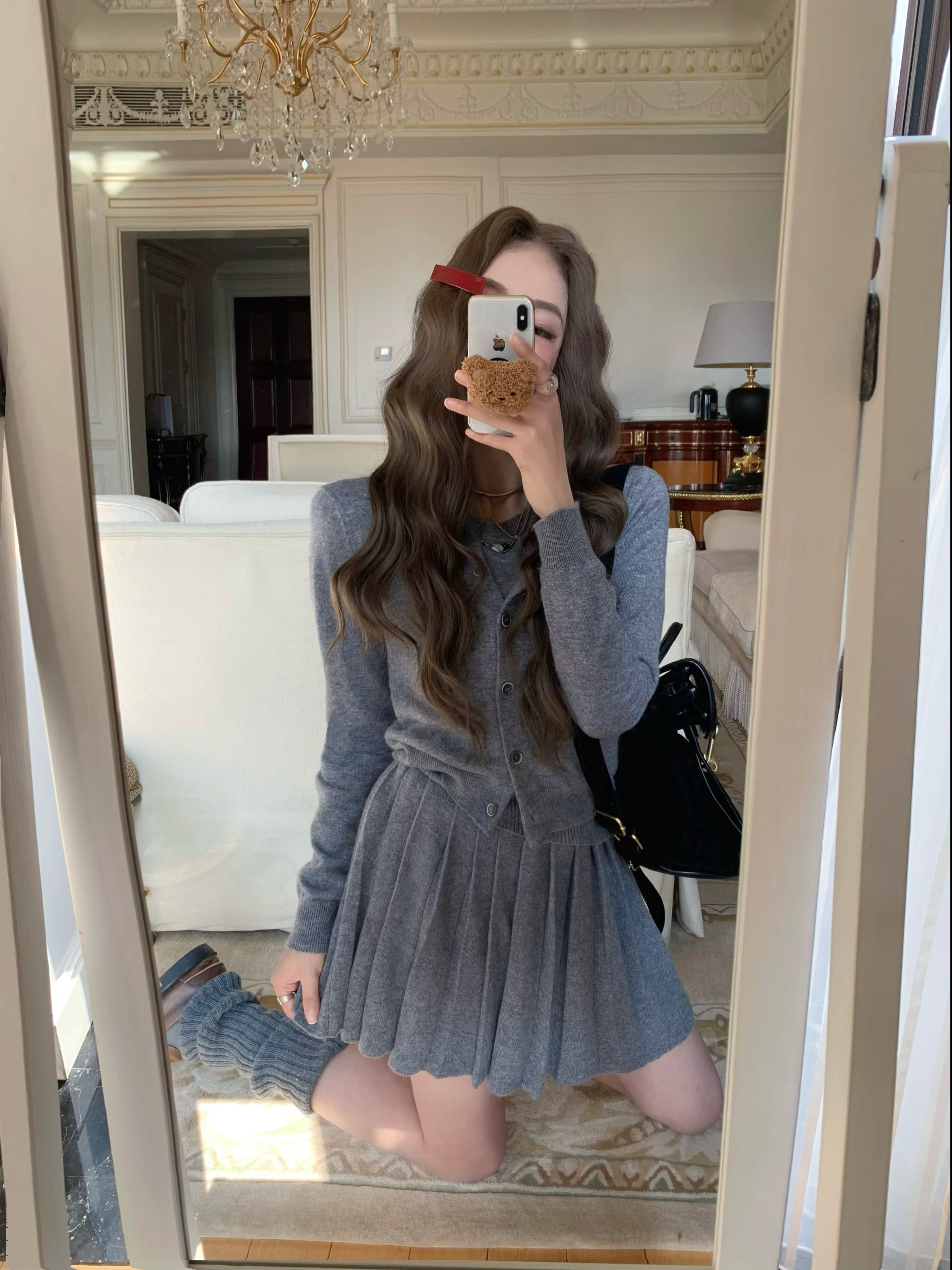 soolrok松未韵一开衫半裙套装