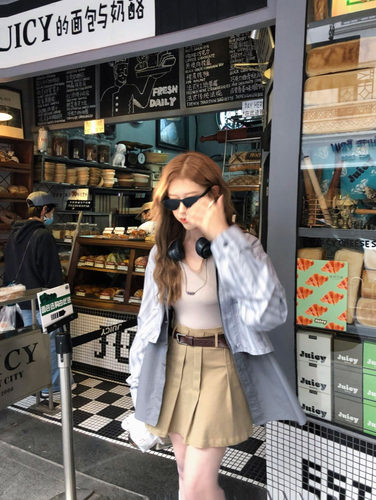 soolrok松未韵一高腰显瘦百褶裙