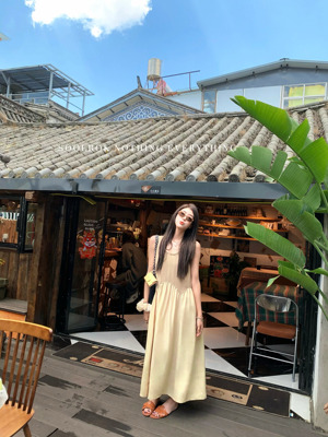 soolrok松未韵一撞色拼接长裙