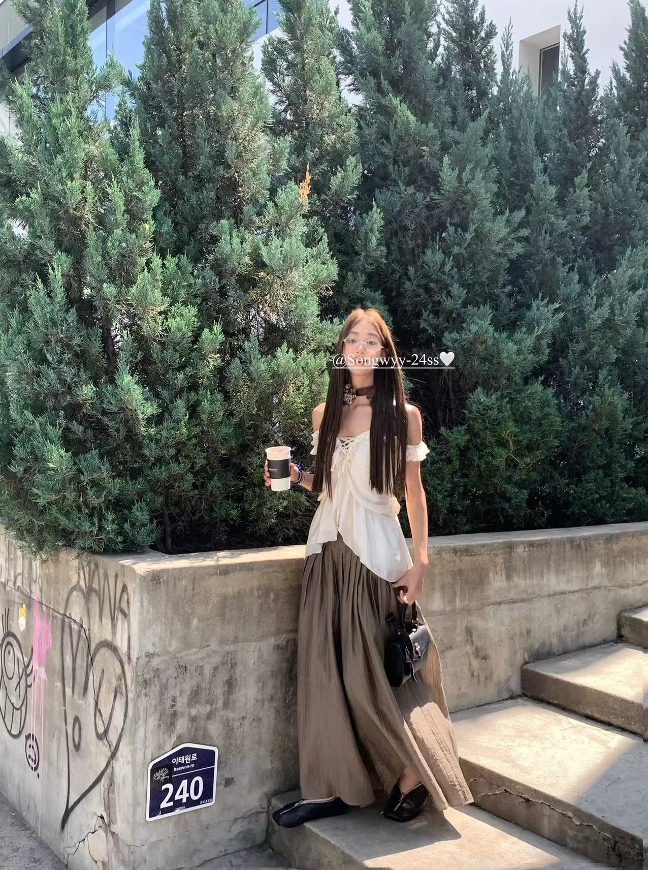 soolrok松未韵一设计感拼接吊带