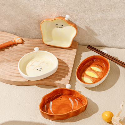 可爱面包脑袋陶瓷小碟子酱油醋碟