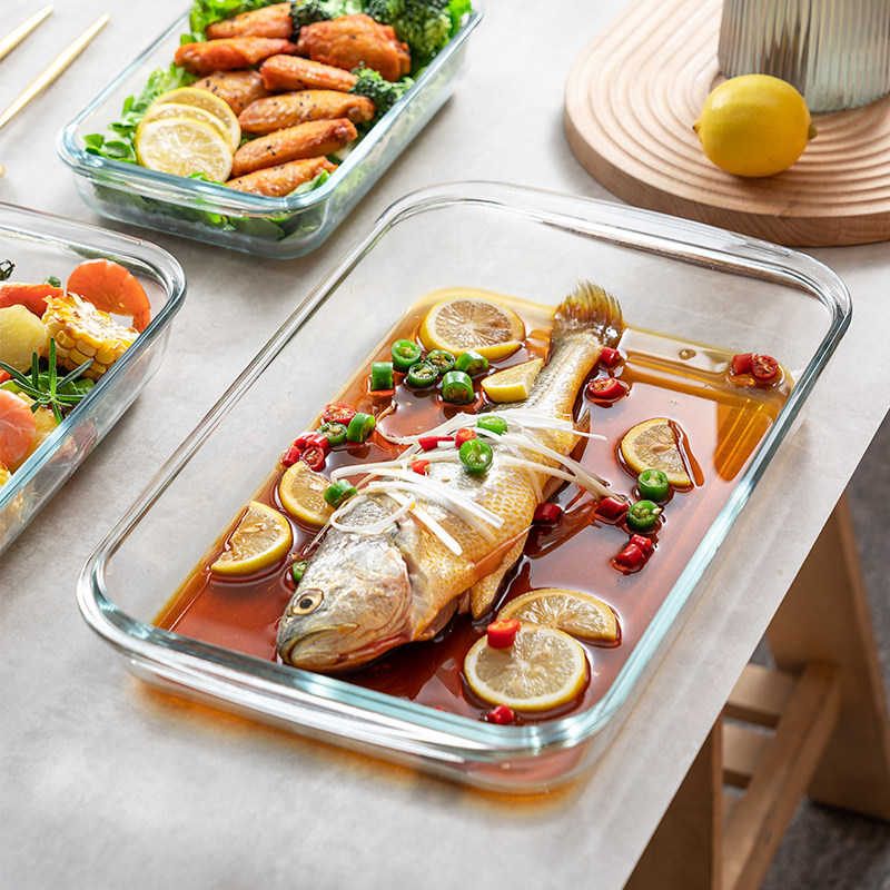 耐高温玻璃盘子高硼硅耐热韩式烤盘烤箱微波炉餐盘烘焙披萨盘子