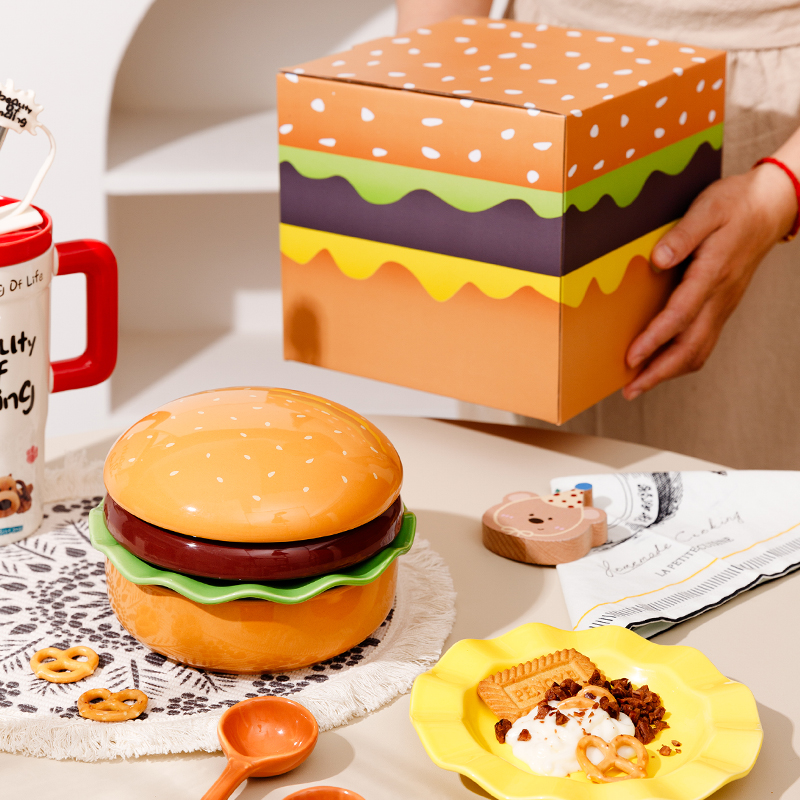 汉堡包陶瓷碗盘套装漂亮的盘子