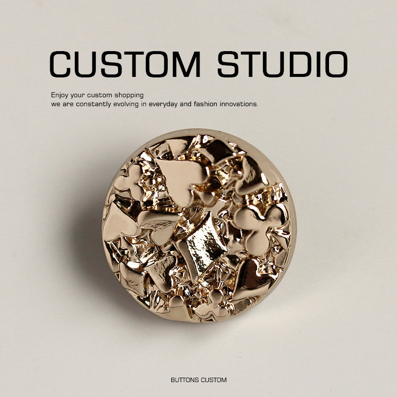 卡牌 黑桃方块金属纽扣设计师辅料高档西装外套袖口服装扣子