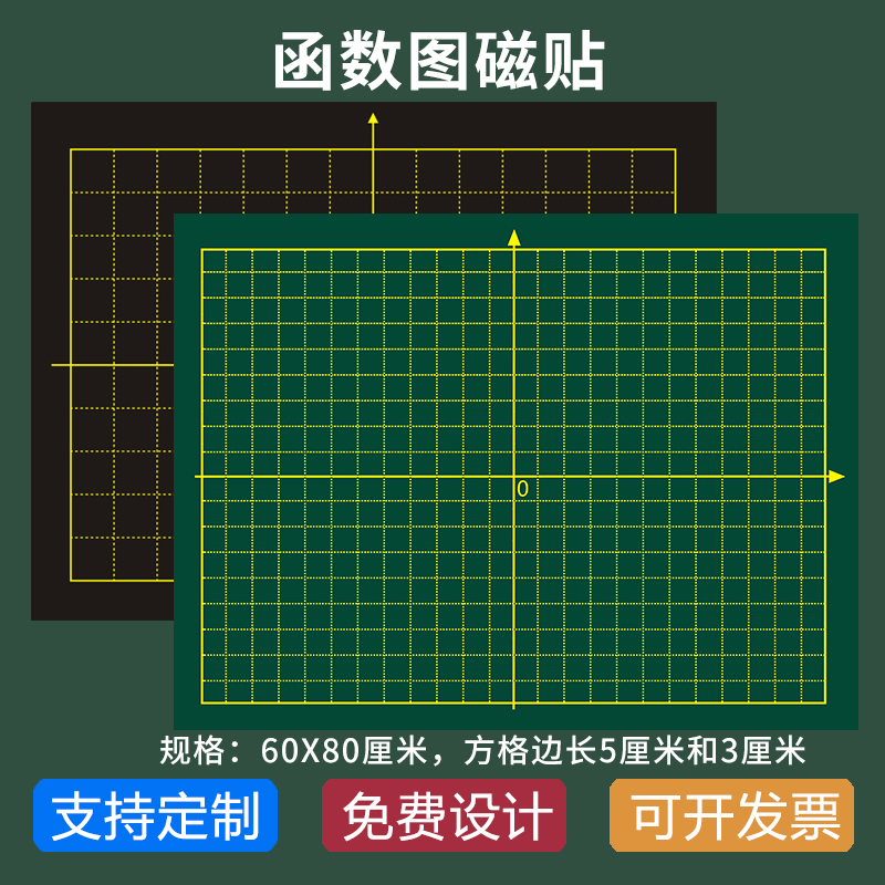 磁性XY坐标轴软磁贴数学函数抛物线轴对称图形教学用磁力方格黑板贴-封面