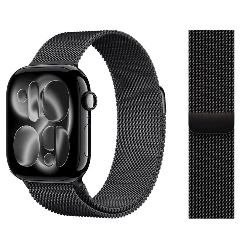 官方同款适用iwatch表带applewatch表带新款ultra3男se米兰尼斯磁吸s11苹果手表带s9代87运动金属s10不锈钢女