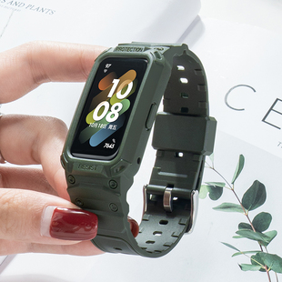 6腕带保护套一体硅胶6pro腕带保护壳表链男女7pro冰川透明NFC夏天新款 8代手表带荣耀7 配件 适用华为手环10