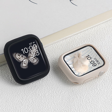 适用苹果手表保护壳iwatch7/8/9保护套6/5/4/3软硅胶apple watch6表套S10超薄糖果色se防摔智能配件手表带s6