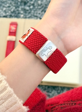 适用小米watchs4表带s4sport运动手表磁吸腕带s1/s2/s3尼龙手表链s2pro男女color2防水替换带watch2pro表带红