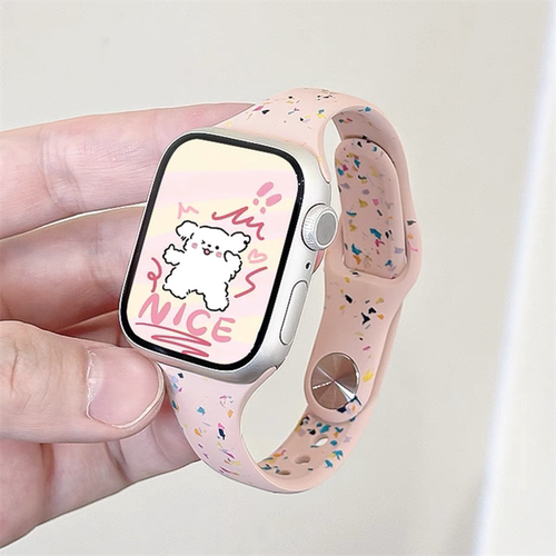 适用iwatch小蛮腰硅胶彩屑表带
