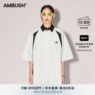 AMBUSH男女同款 衬衫 蝙蝠袖 白色细节休闲宽松版