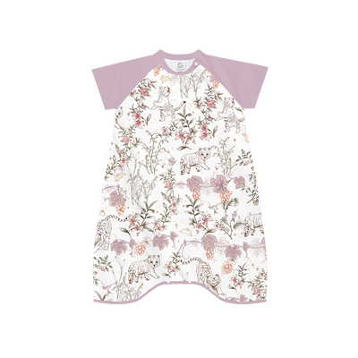 721星球婴儿睡袋夏季短袖两粒扣睡袋儿童竹棉短袖宝宝连体衣宽松