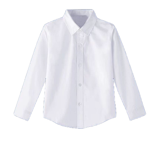 儿童白衬衣男童长袖春秋小学生六一大合唱女童白色短袖衬衫演出服