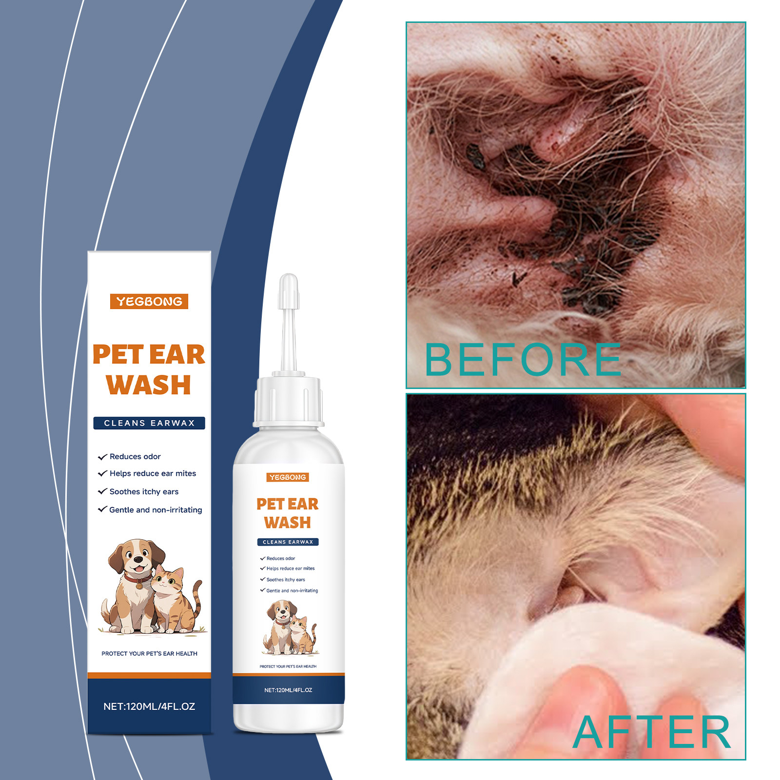 Yegbong 猫狗耳部清洁剂 温和清洁宠物耳部污垢异味日常护理剂,宠物/宠物食品及用品,耳部清洁,淘宝优惠券,粉丝福利购,淘宝优惠卷