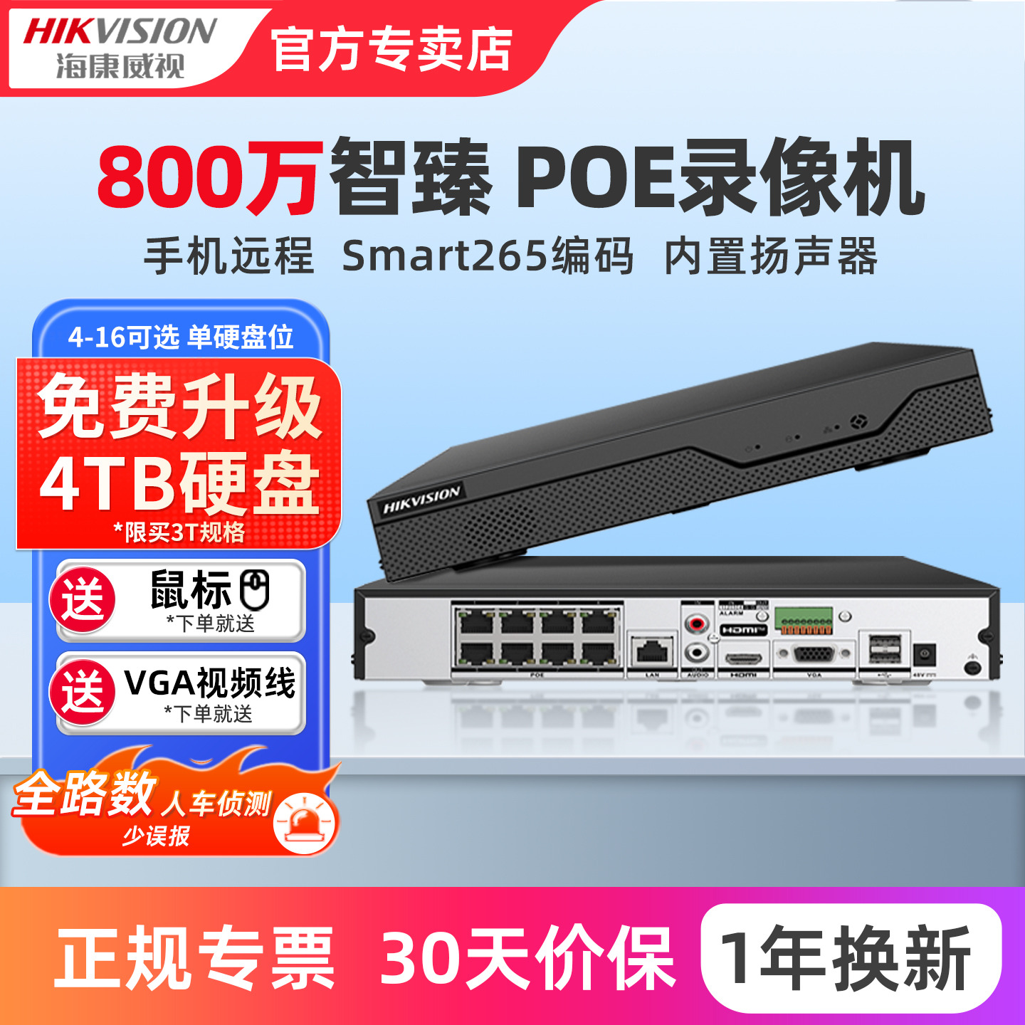 海康威视网络硬盘录像机7808N-Z1