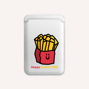 开心薯条magsafe磁吸卡包适用苹果iphone15promax皮革14plus同款 真皮卡套13mini手机壳皮质配件门禁卡通卡套