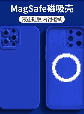 富力顿 克莱因蓝16magsafe磁吸iPhone14Pro手机壳11适用于12苹果13promax无线15PRO充电iPhone12promax硅胶