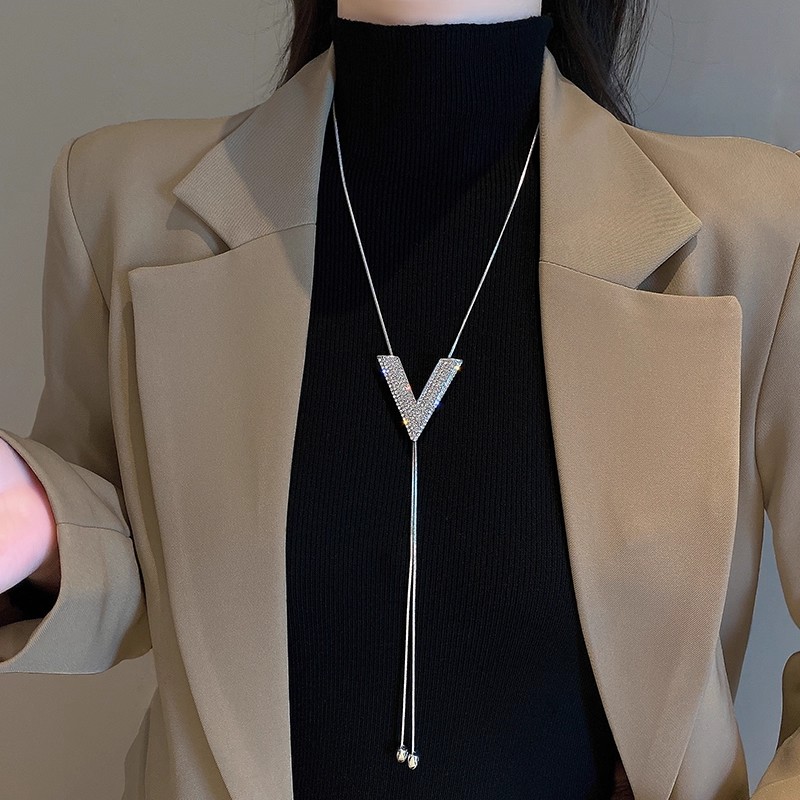 韩版秋冬时尚长款毛衣链