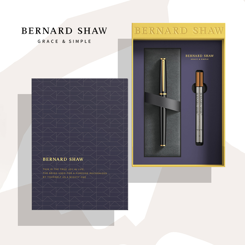 Bernard Shaw萧伯纳签字笔星耀系列宝珠笔男士商务定制高档笔芯礼盒装金属女式办公水性签名笔官方旗舰套装