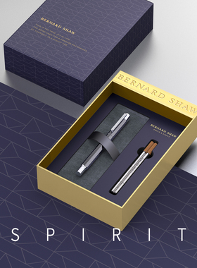 Bernard Shaw萧伯纳官方旗舰签字笔精灵系列宝珠笔刻字私人定制高档套装笔芯礼盒签名笔金属水性黑色签单笔