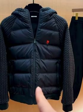 羽绒服2025秋冬季男士新款拼接外套上衣百搭高端轻奢品质男装外套