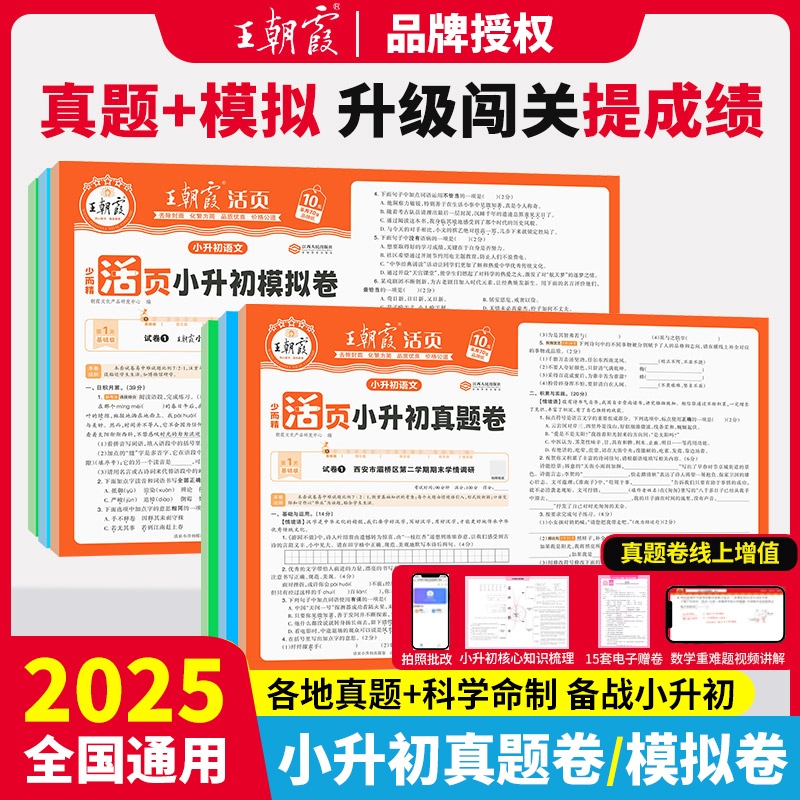 2025王朝霞小升初活页真题卷模拟卷语文数学英语六年级小升初总复习人教版各地真题试卷小学毕业升学考试试卷精选