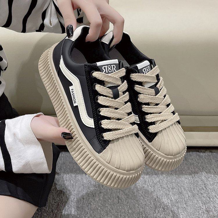 2026春夏秋季新款休闲板鞋女交叉绑带中跟厚底舒适不累脚女鞋,女鞋,休闲板鞋,淘宝优惠券,粉丝福利购,淘宝优惠卷