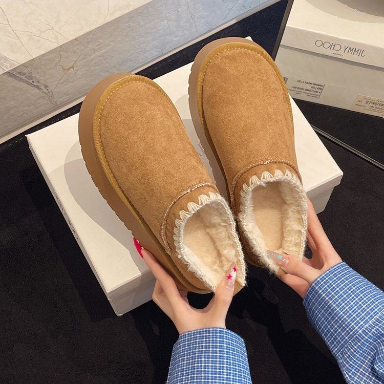 2026冬季新款包头拖女鞋橡胶绒面可可棕包头平底中跟(3-5cm)2026,女鞋,包头拖,淘宝优惠券,粉丝福利购,淘宝优惠卷
