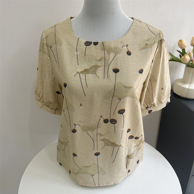 郭贵人妈妈夏仿棉麻T恤短袖上衣