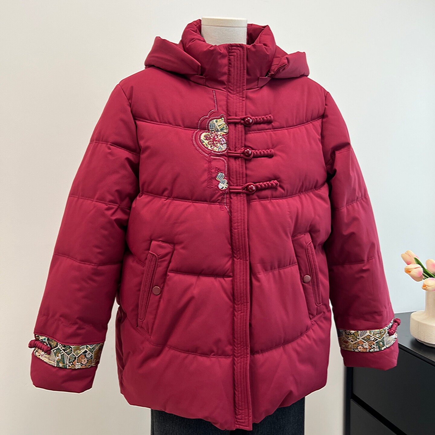 妈妈冬装外套本命年棉服加绒棉袄