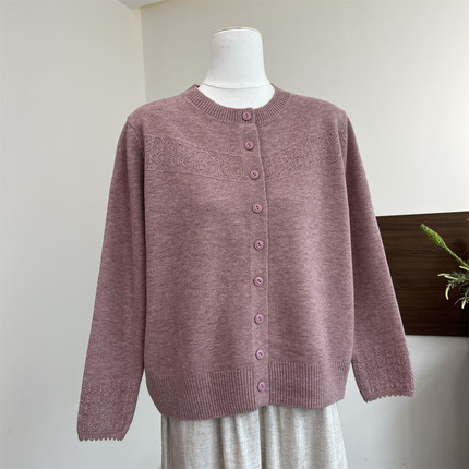 中老年女装针织衫女开衫妈妈装秋季上衣服2026新款老年人毛衣外套