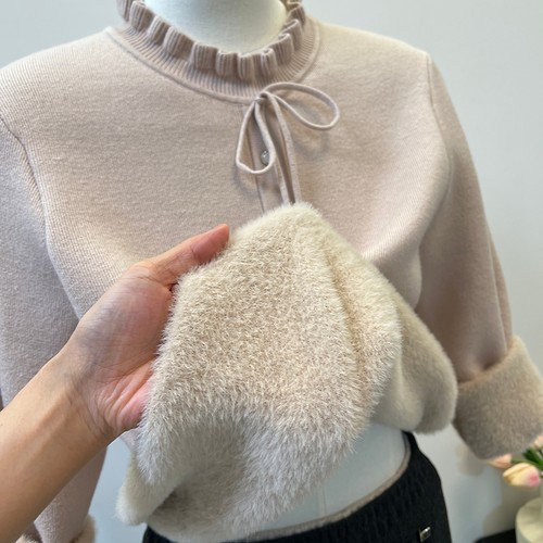 时尚妈妈冬装加绒加厚打底毛衣