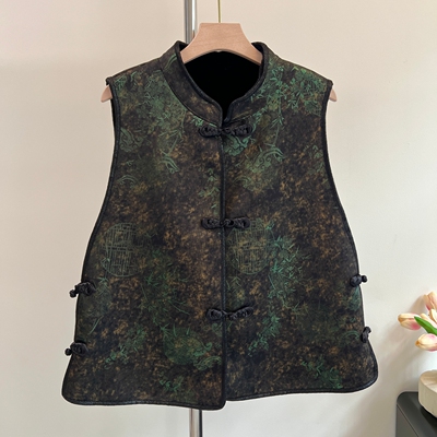 洋气奶奶冬装仿皮草加绒保暖马甲