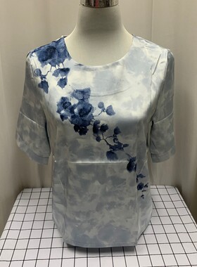 妈妈夏装重磅真丝上衣宽松大码