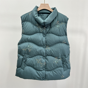 老年人冬装女短款妈妈羽绒马甲老太太保暖背心羽绒服外套奶奶马夹