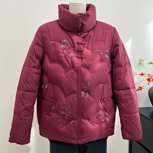 中老年女装奶奶羽绒服妈妈冬装外套洋气短款老人衣服婆婆防寒上衣