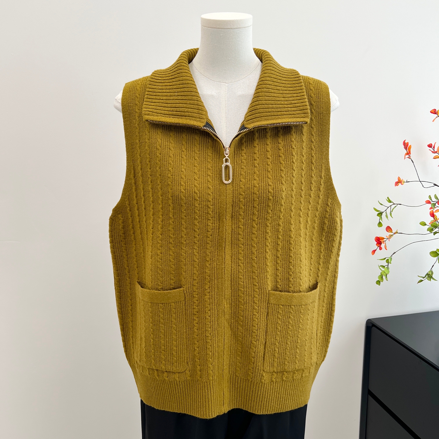 中老年人女装时尚妈妈针织马甲