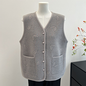 中老年人奶奶秋装 针织马甲外套2025新款 洋气妈妈春秋洋气坎肩背心