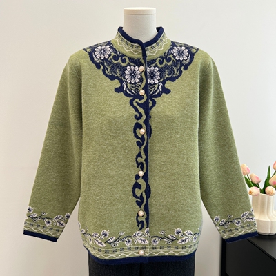 国风复古奶奶秋冬装毛衣外套