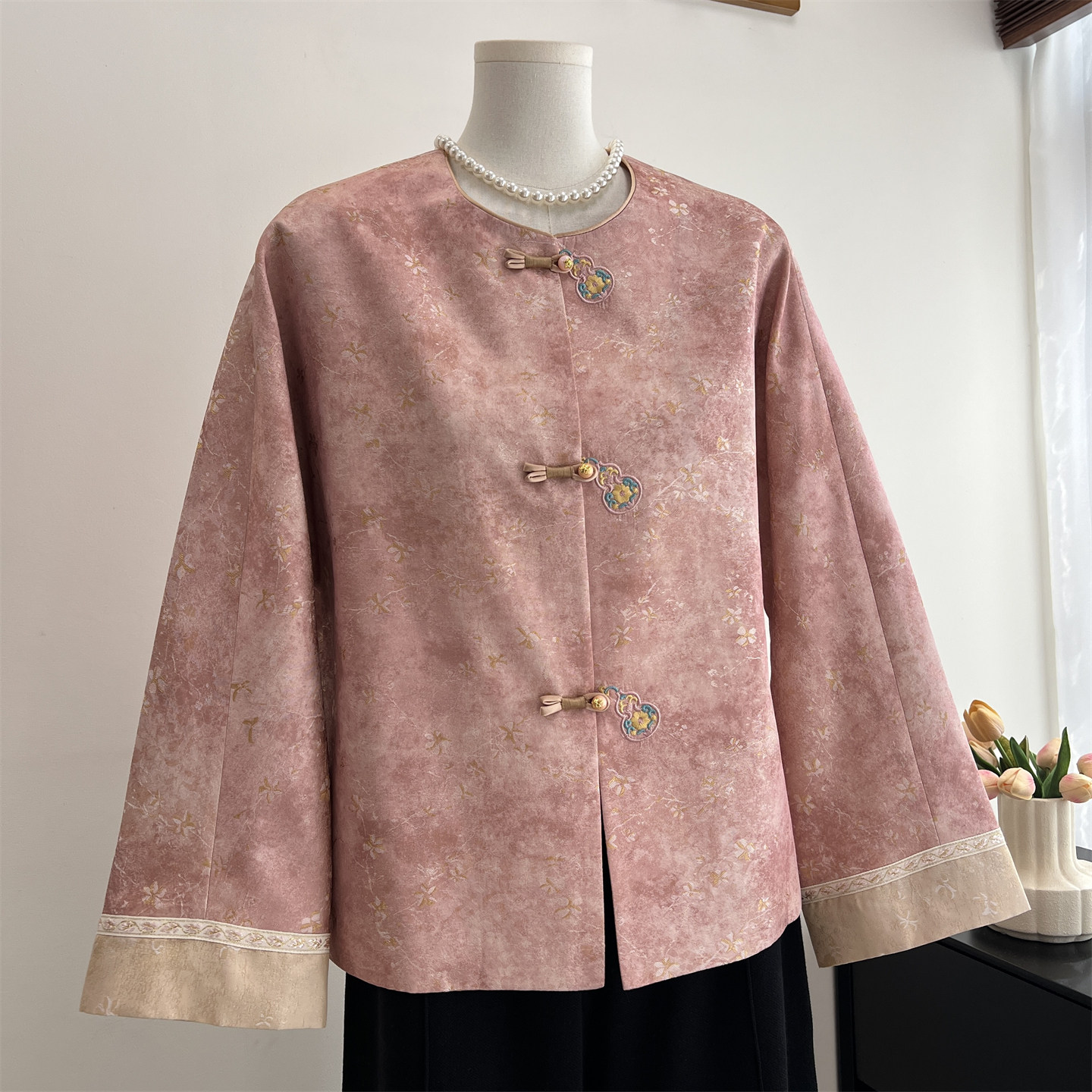 中式国风奶奶春装提花外套2026新款中老年女装妈妈装优雅洋气上衣