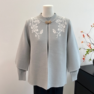 奶奶针织上衣 中老年女两件套2025新款 妈妈秋冬装 外套高端洋气套装