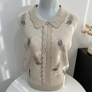 中老年加绒上衣 中年妇女翻领羊毛打底衫 妈妈冬装 毛衣加厚2023新款