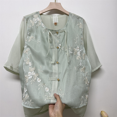 郭贵人妈妈夏装衬衫新中式上衣