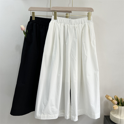 时尚妈妈裤子松紧腰阔腿休闲裤