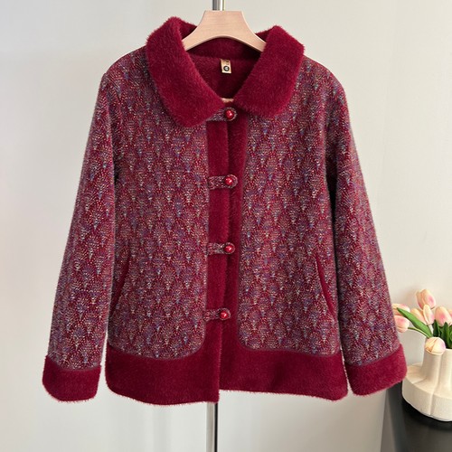 中老年人妈妈装秋冬高贵加绒加厚