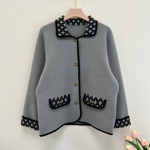 妈妈秋冬装双面绒上衣服中老年女装小香风时尚洋气外套秋季中年人