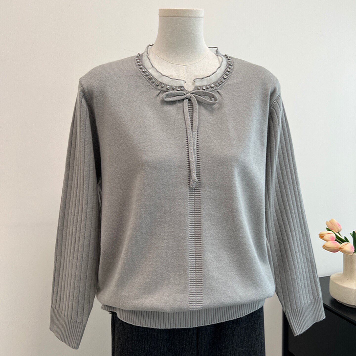 妈妈春装针织打底衫2026新款洋气外穿上衣中老年女装时尚小衫薄款